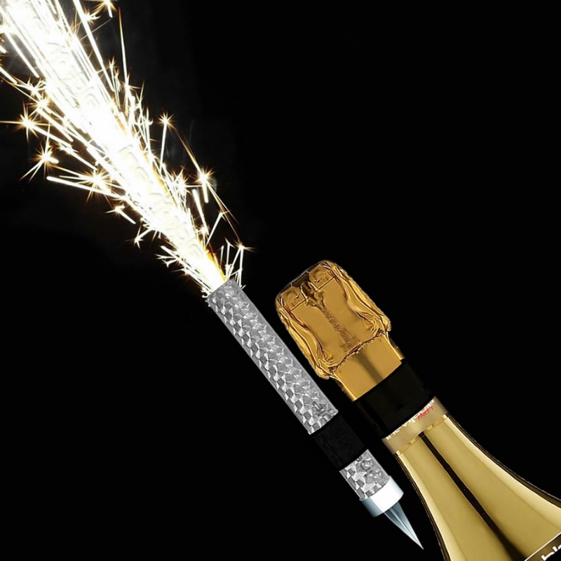 Prosecco Flaming Ice Fountain with bottle clip
